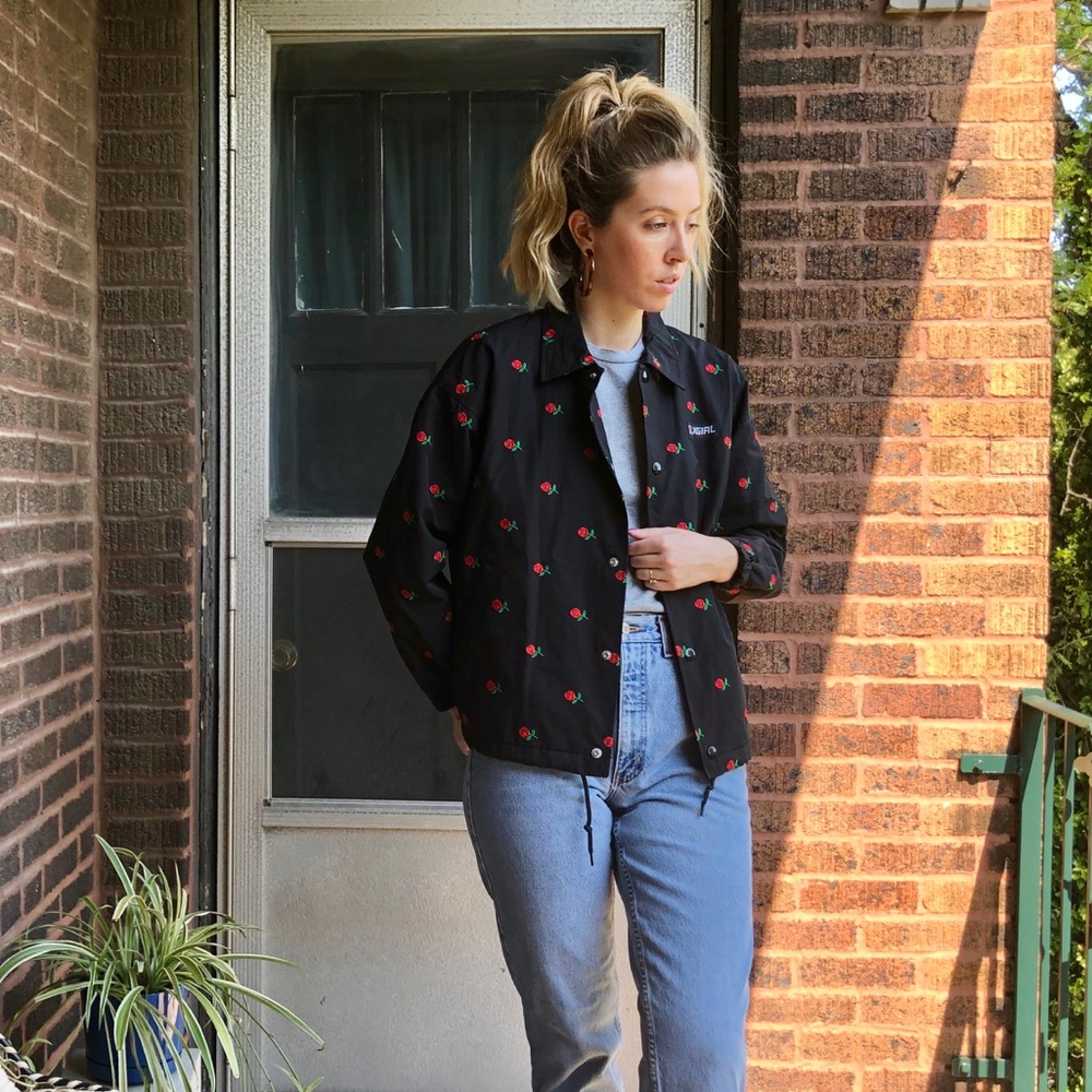 X-girl Rose Embroidered Coach Jacket - Picture 2 of 10